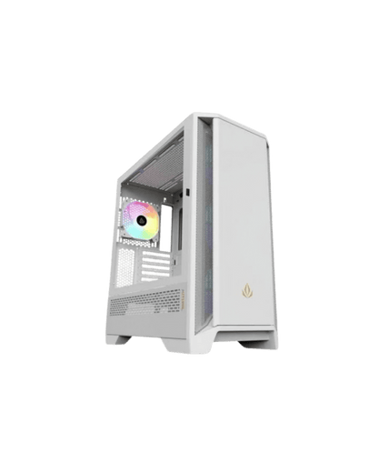 Caixa PC Forgeon Mithril ARGB Mesh Torre ATX | Branca - Bee Store