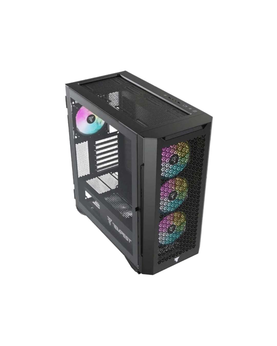 Caixa PC Tempest Bastion ARGB ATX | Painel Mesh | Vidro Temperado | Preta - Bee Store