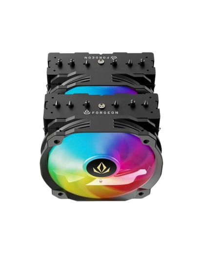 Cooler CPU Forgeon Windlord ARGB | Dual Heatsink | 6 Pipes | 2x140mm | Preto - Bee Store