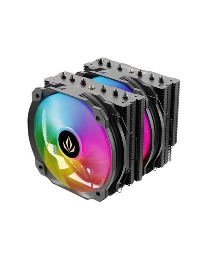 Cooler CPU Forgeon Windlord ARGB | Dual Heatsink | 6 Pipes | 2x140mm | Preto - Bee Store