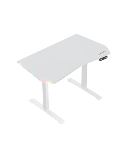 Mesa Gaming Forgeon Battleground White Elevável com Motor 120x70cm RGB Branca - Bee Store