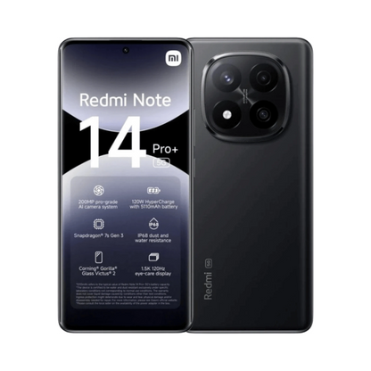Xiaomi Redmi Note 14 Pro+ 5G Dual Sim 8GB RAM 256GB - Midnight Black - Bee Store