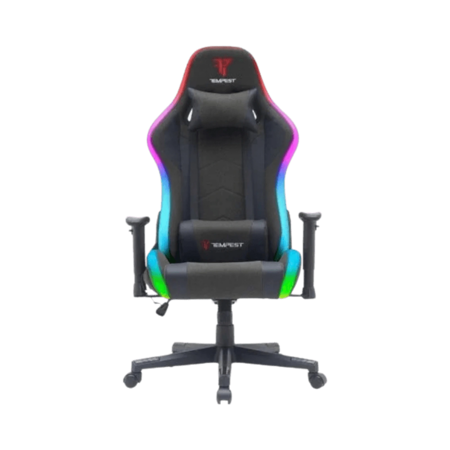 Cadeira Gaming Tempest Glare RGB: Tecido Respirável e Iluminação Imersiva em Preto - Bee Store