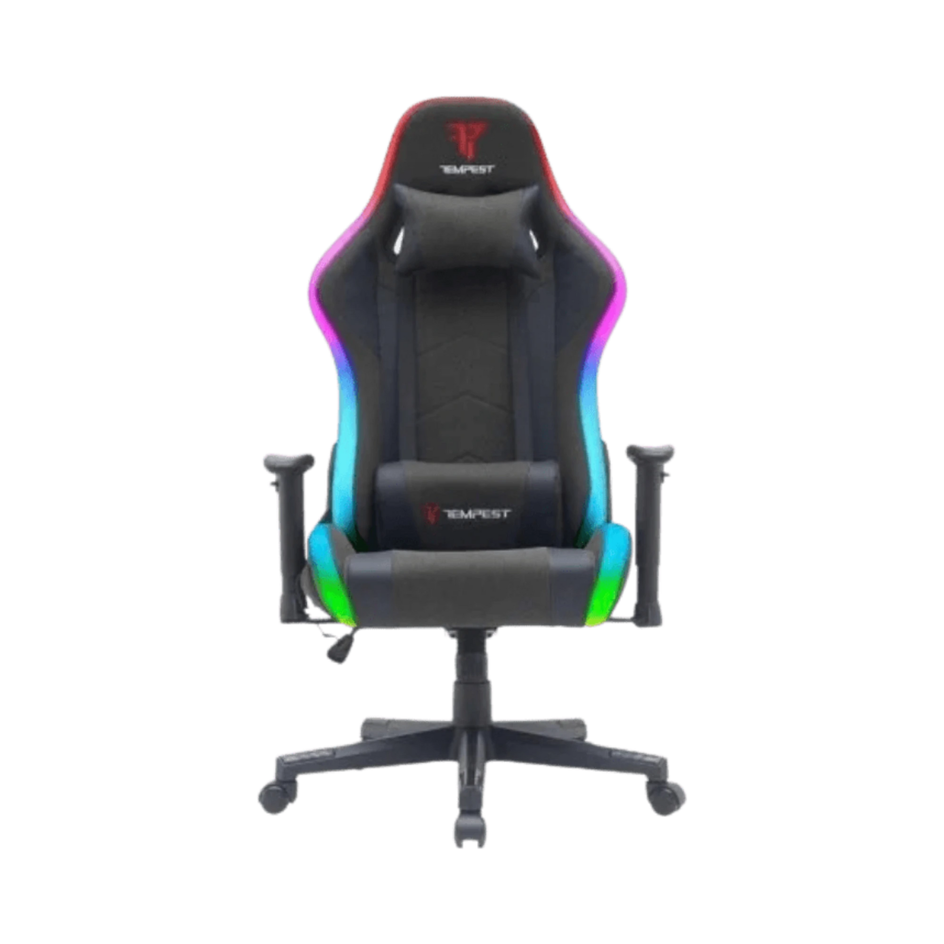 Cadeira Gaming Tempest Glare RGB: Tecido Respirável e Iluminação Imersiva em Preto - Bee Store