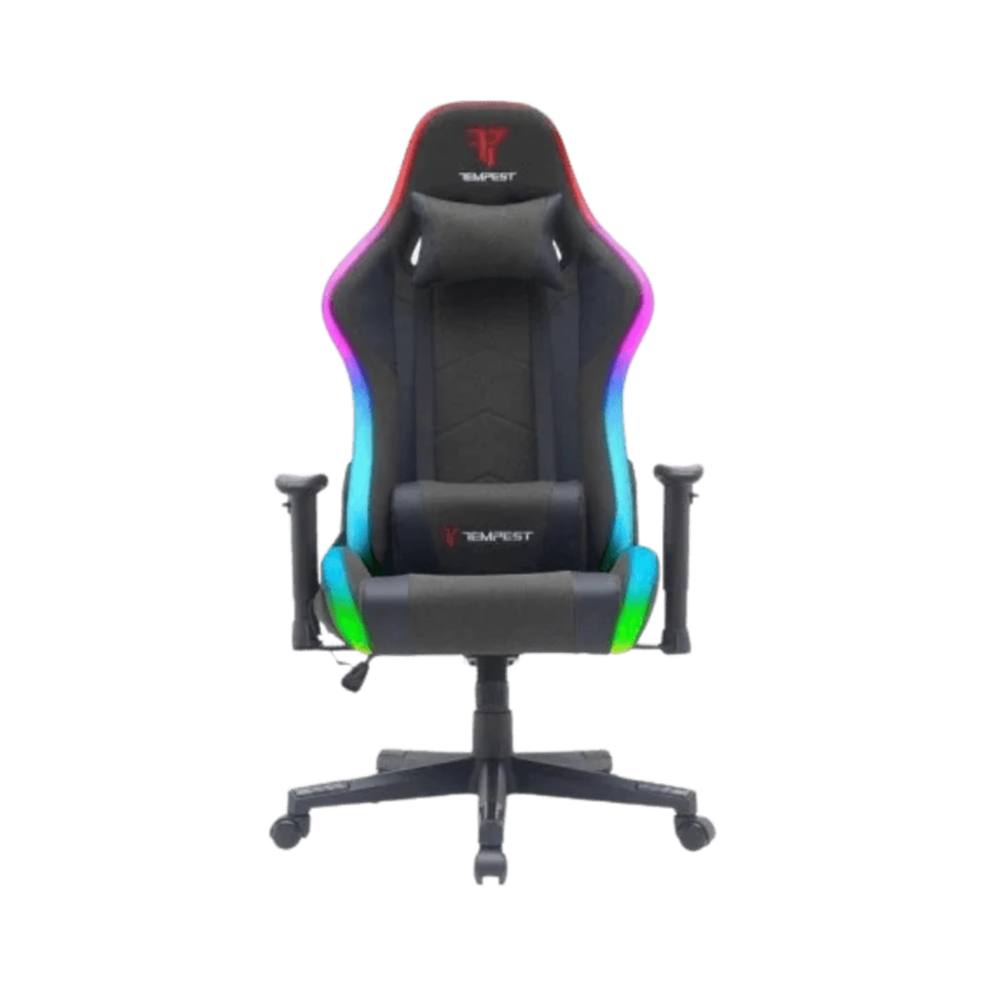 Cadeira Gaming Tempest Glare RGB: Tecido Respirável e Iluminação Imersiva em Preto - Bee Store