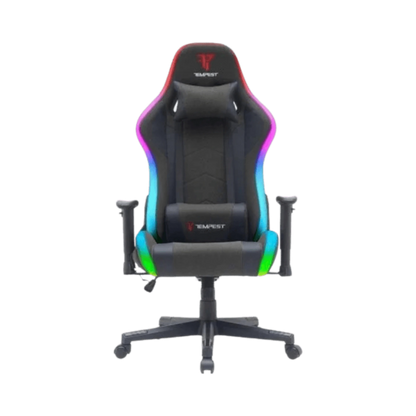 Cadeira Gaming Tempest Glare RGB: Tecido Respirável e Iluminação Imersiva em Preto - Bee Store