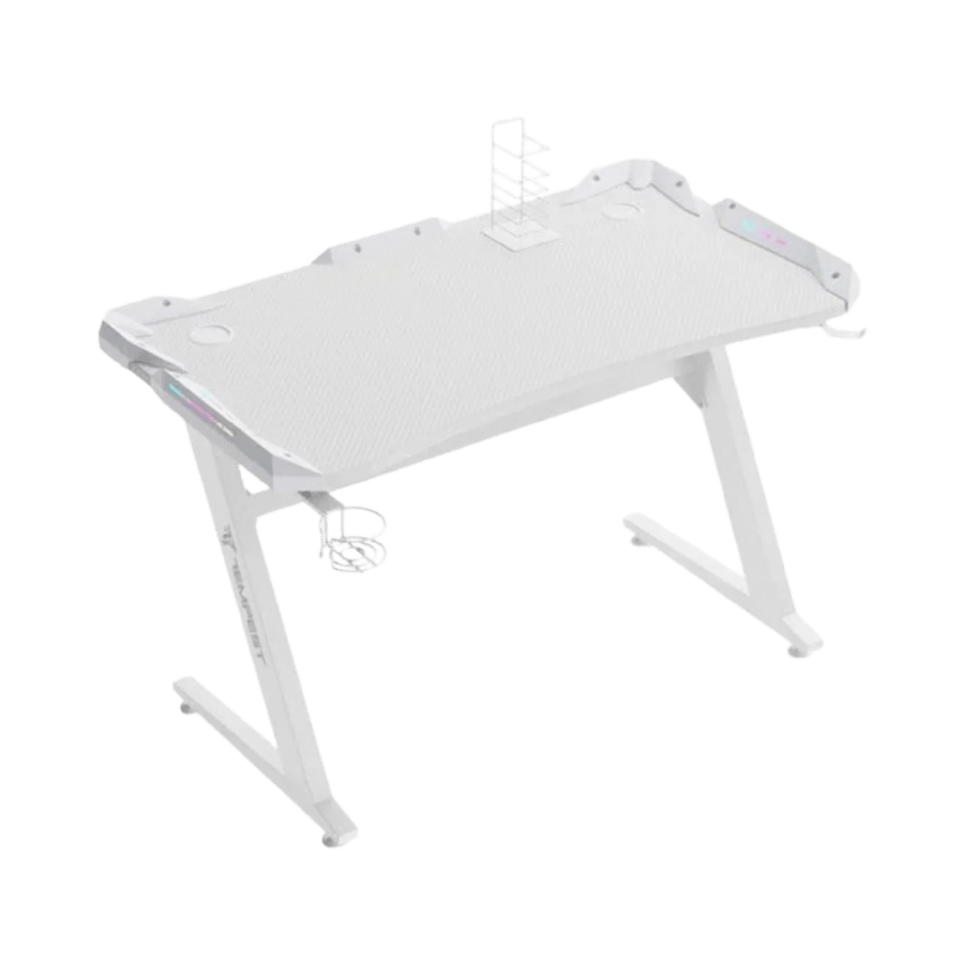Mesa Gaming Tempest Safezone White 120x66cm RGB Branca - Bee Store