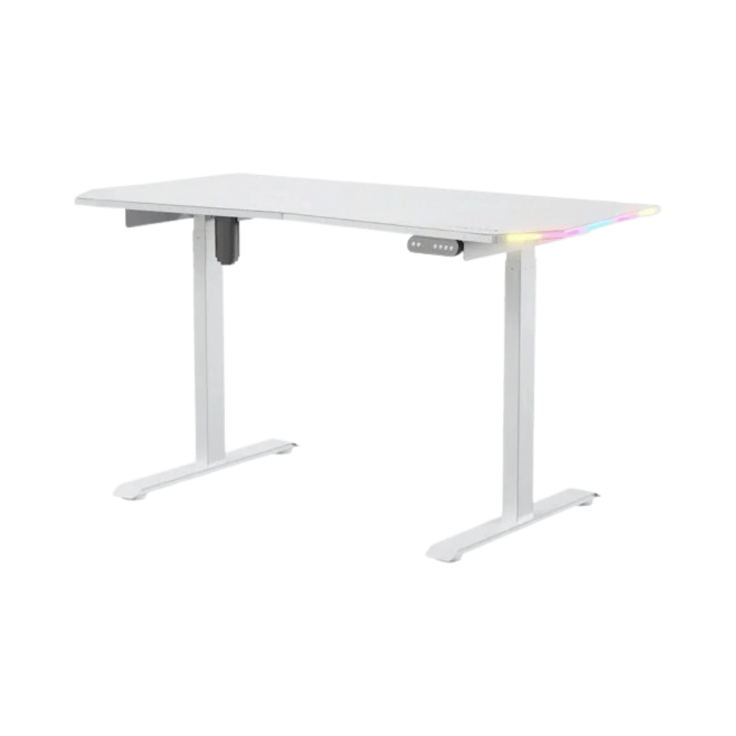 Mesa Gaming Forgeon Battleground White Elevável com Motor 140x70cm RGB Branca - Bee Store