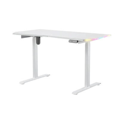 Mesa Gaming Forgeon Battleground White Elevável com Motor 140x70cm RGB Branca - Bee Store