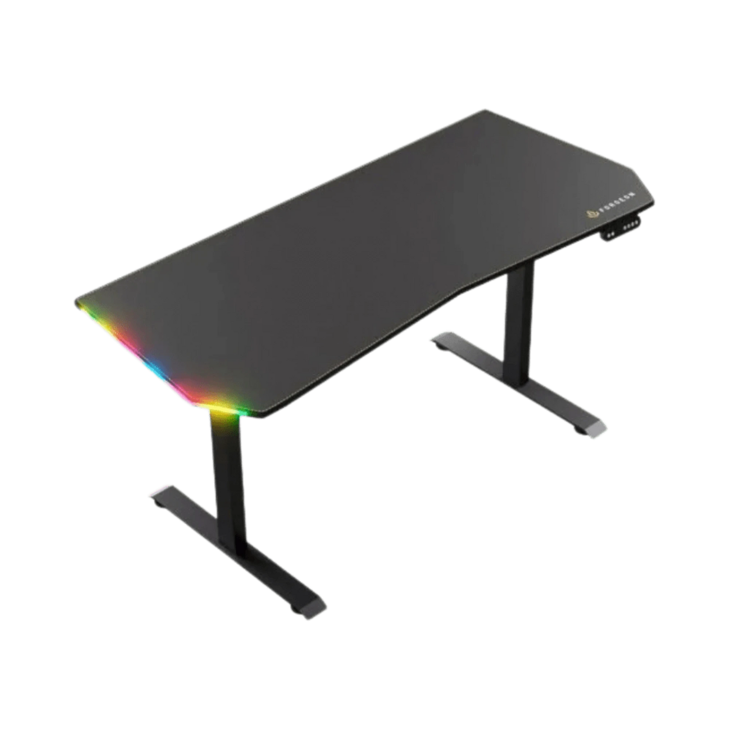 Mesa Gaming Forgeon Battleground Black Elevável com Motor 140x70cm RGB Preta - Bee Store