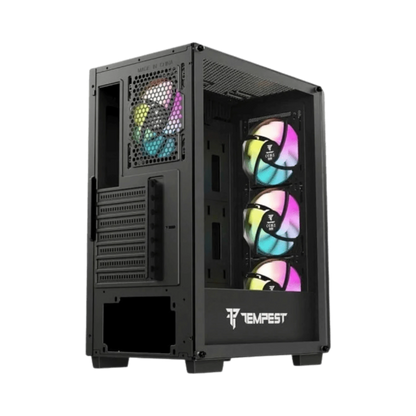 Caixa PC Tempest Garrison ARGB ATX | Vidro Temperado | USB 3.0 | Preta - Bee Store
