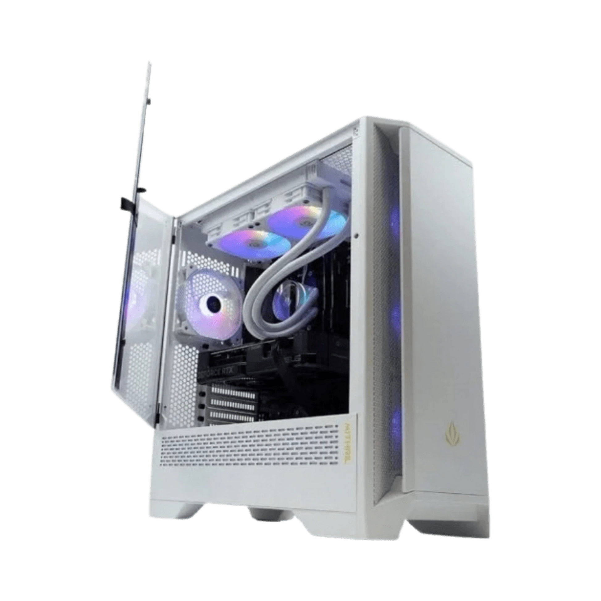 Caixa PC Forgeon Mithril ARGB Mesh Torre ATX | Branca - Bee Store