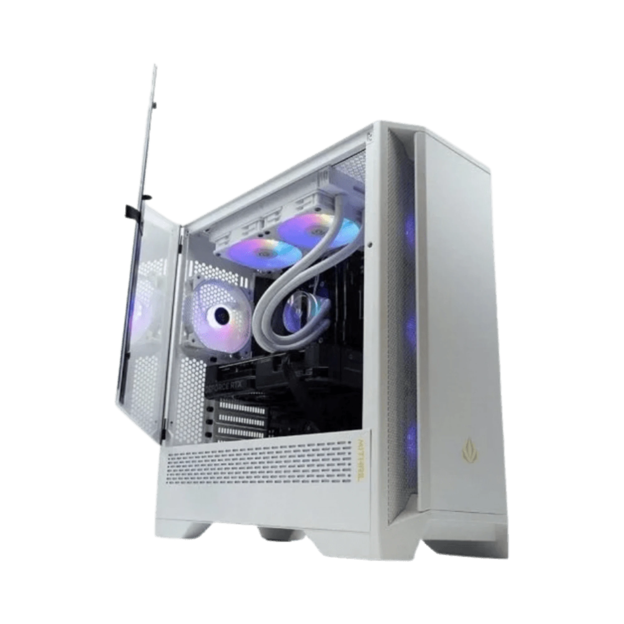 Caixa PC Forgeon Mithril ARGB Mesh Torre ATX | Branca - Bee Store