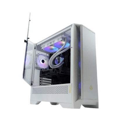 Caixa PC Forgeon Mithril ARGB Mesh Torre ATX | Branca - Bee Store